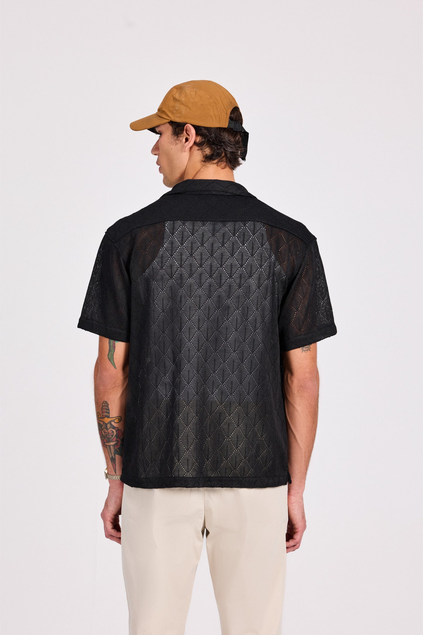 Knitted Marine Short Sleeve Shirt