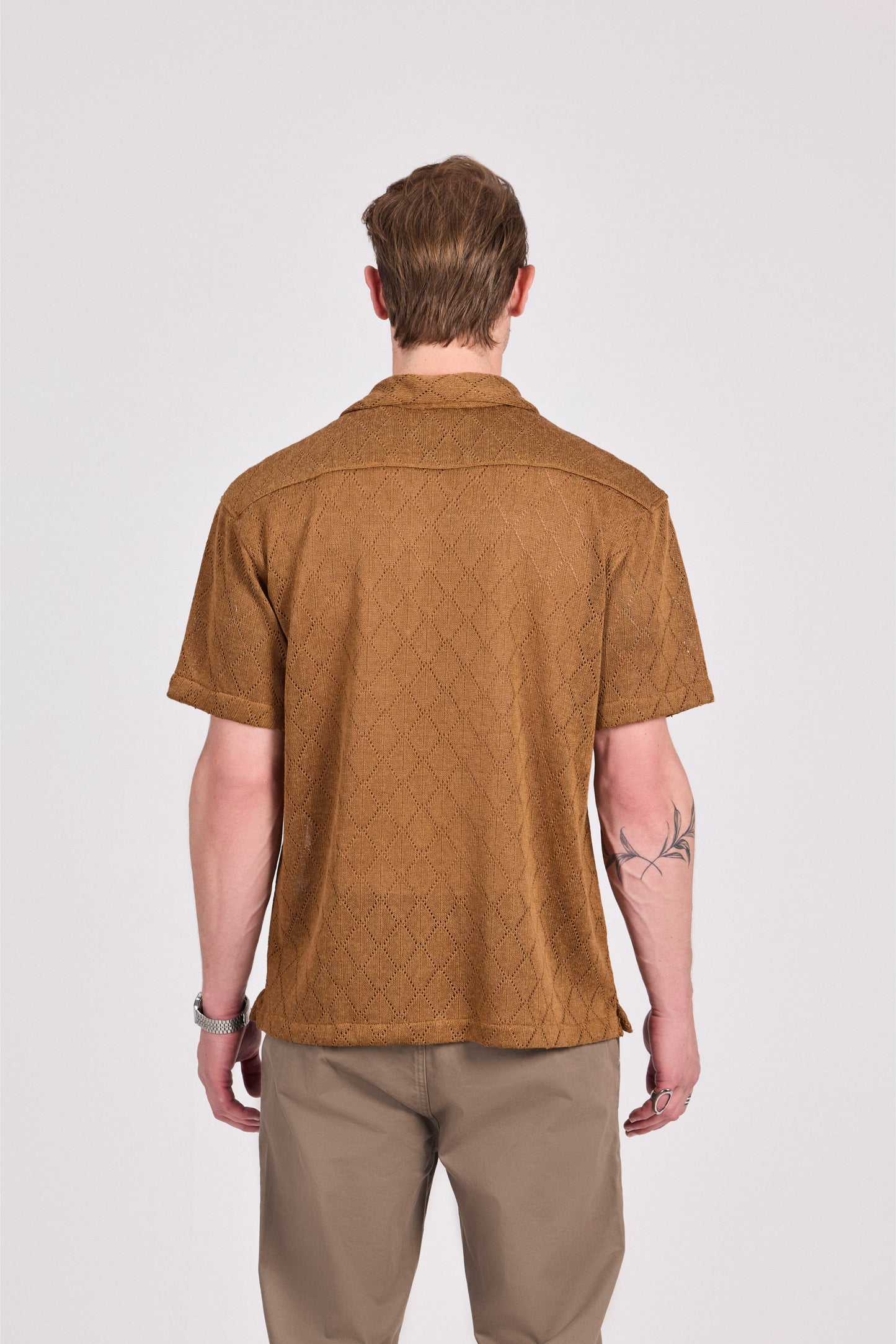 Knitted Marine Short Sleeve Shirt