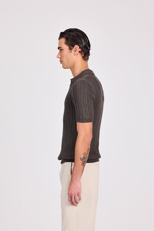 Olive Green Milan Mesh Polo