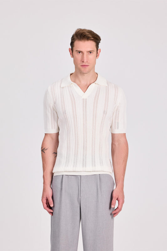 Off White Milan Mesh Polo