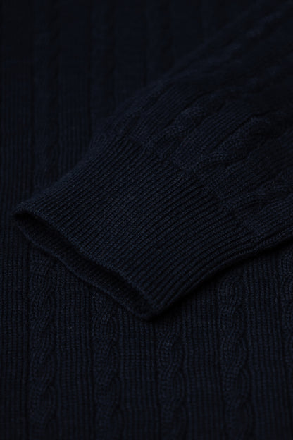 Dark Navy Cable Knit Pullover