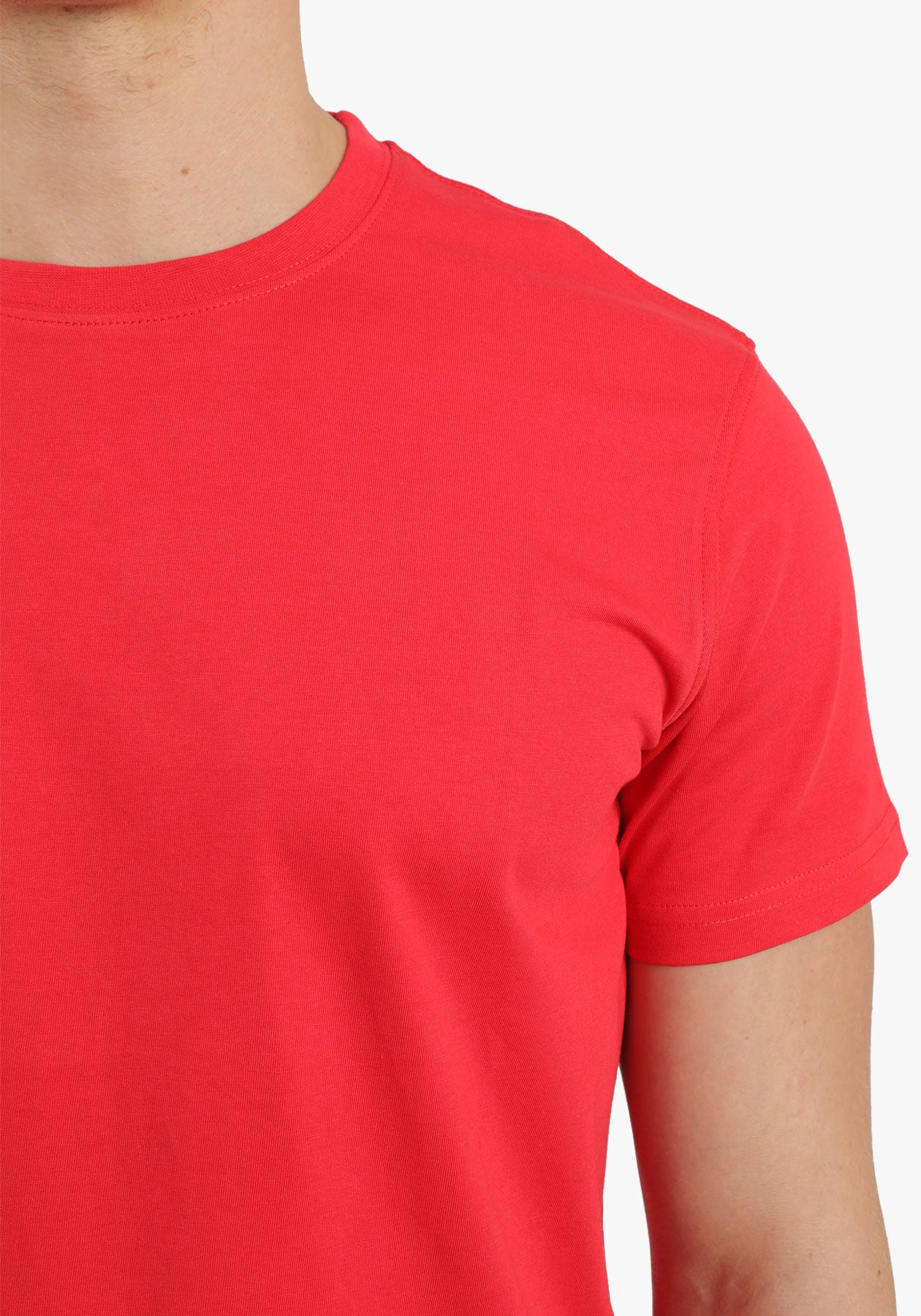 Red Crew Neck Basic T-Shirt