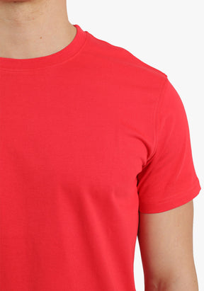 Red Crew Neck Basic T-Shirt