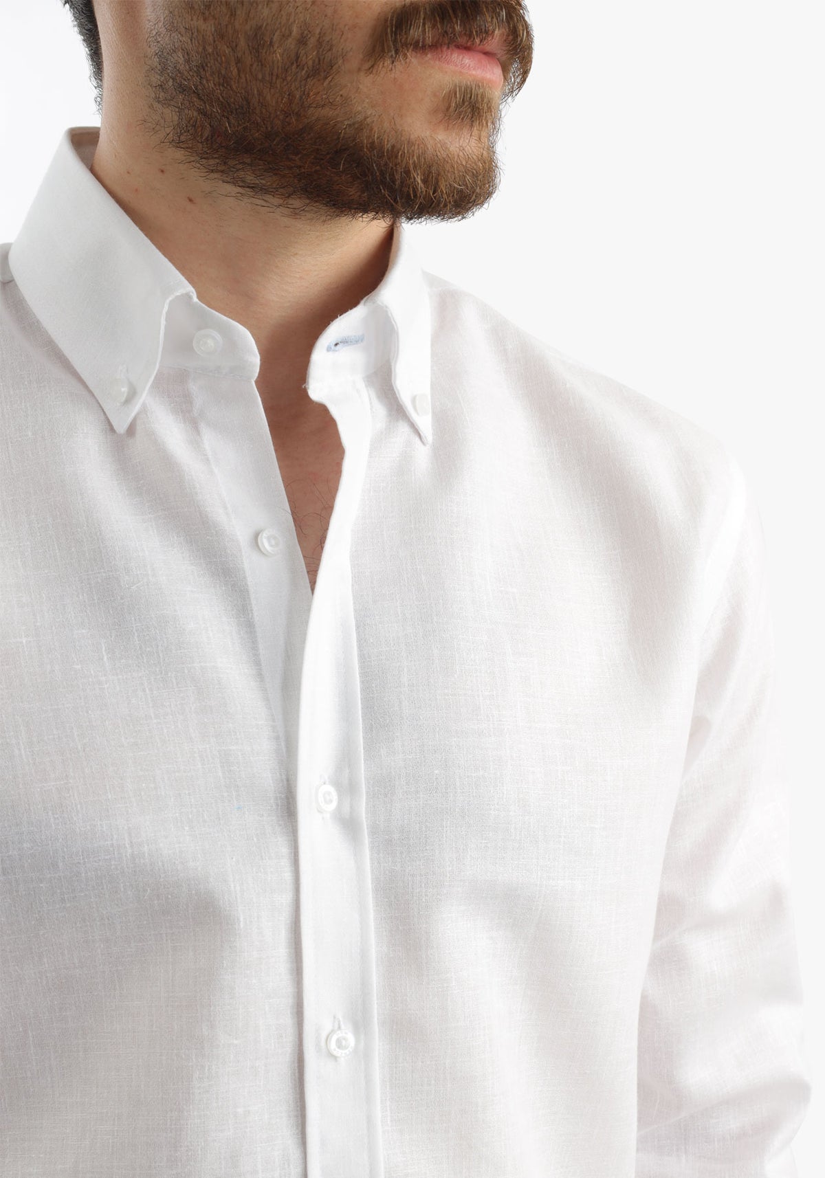 White  Linen Vibe Long Sleeves Shirt