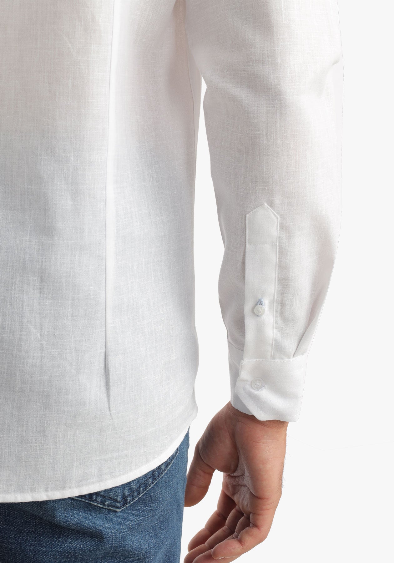 White  Linen Vibe Long Sleeves Shirt