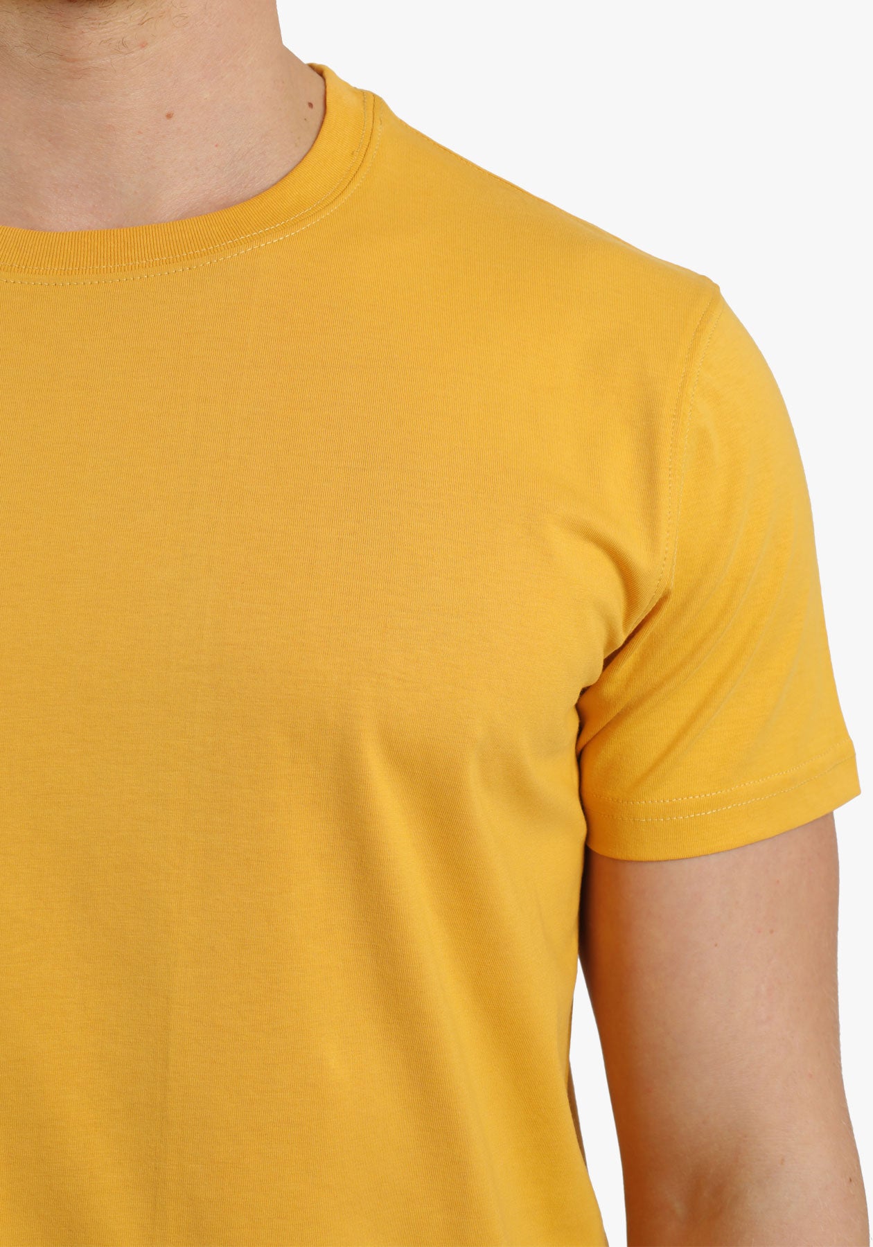 Mustard Crew Neck Basic T-Shirt