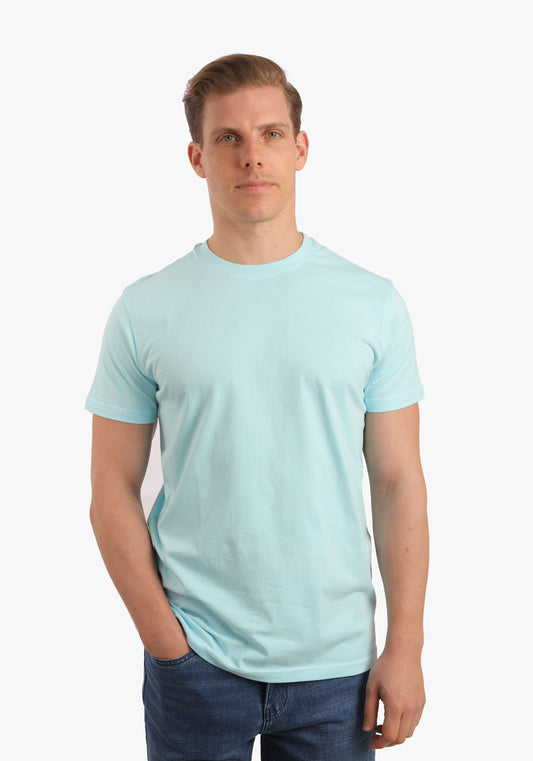 Baby Blue Crew Neck Basic T-Shirt