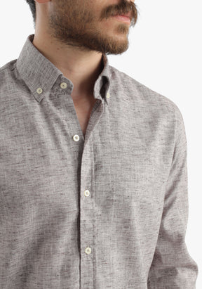 Brown Linen Vibe Long Sleeves Shirt