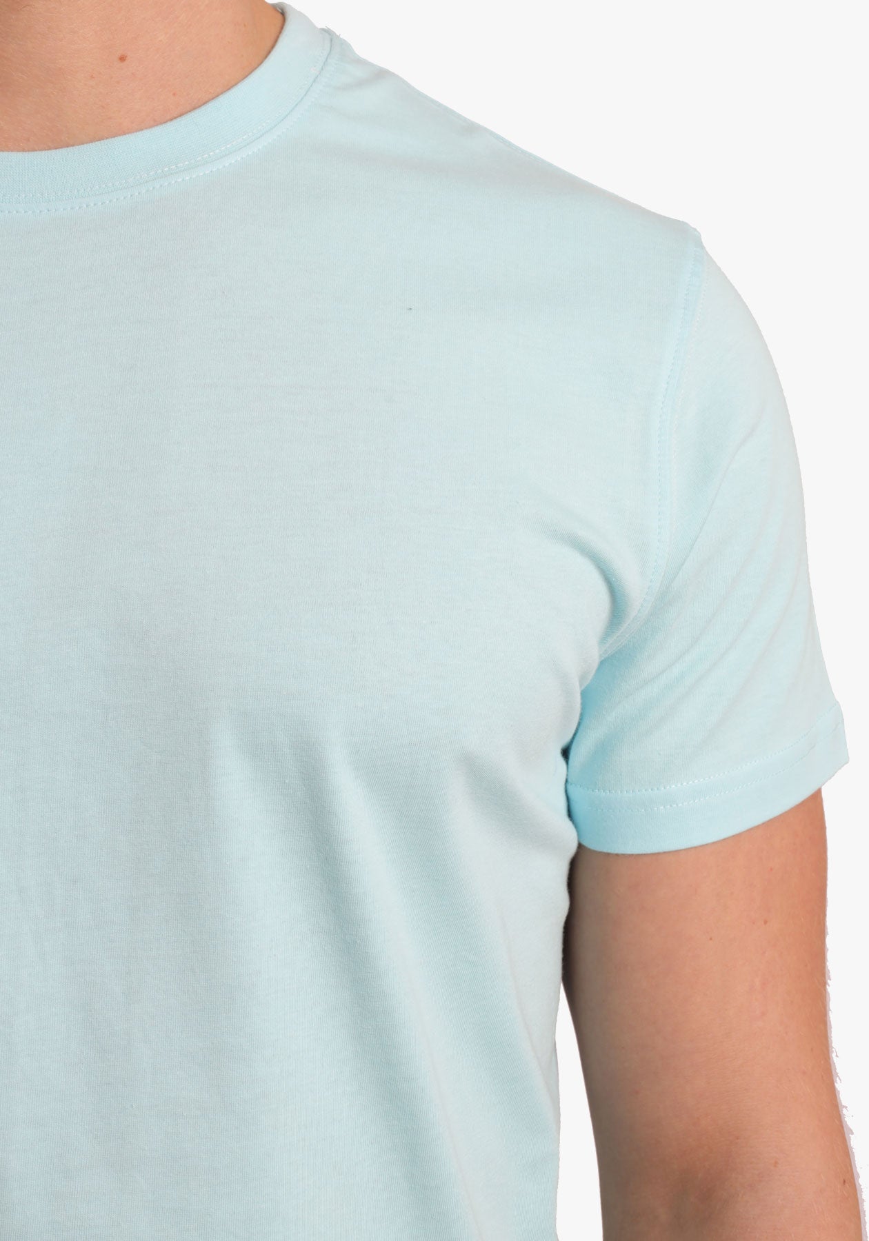 Baby Blue Crew Neck Basic T-Shirt