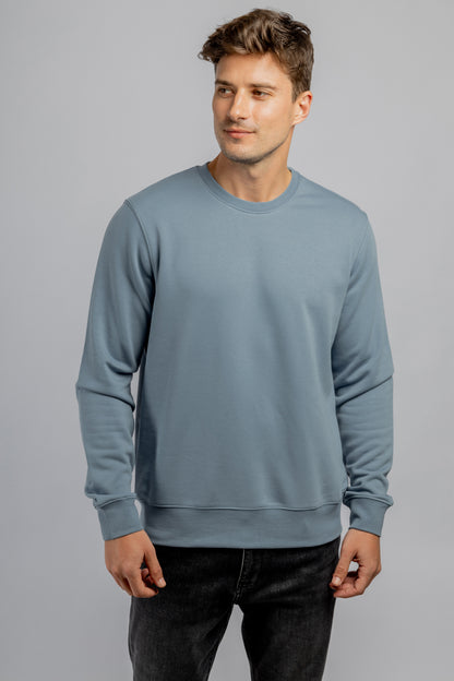 Petroleum crew neck cotton sweatshirt