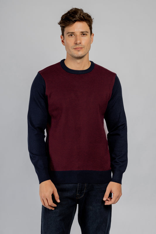 Burgundy Crew Neck Pullover