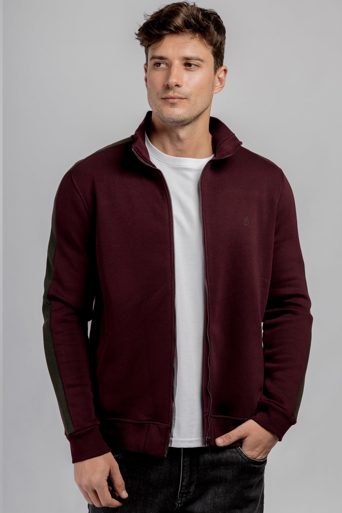 Burgundy Zipper Sweatshirt