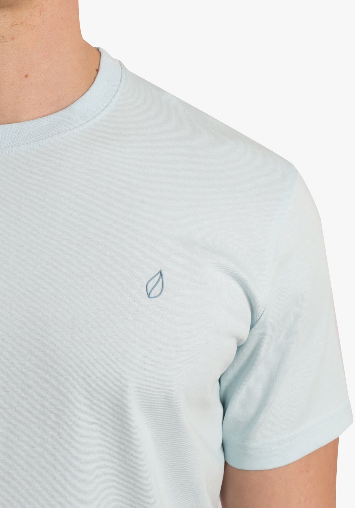 Baby Blue Round Neck Basic T-Shirt