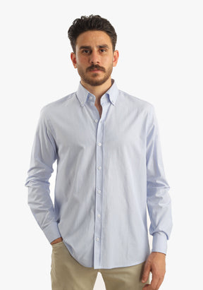 Baby Blue Long Sleeves Casual Shirt