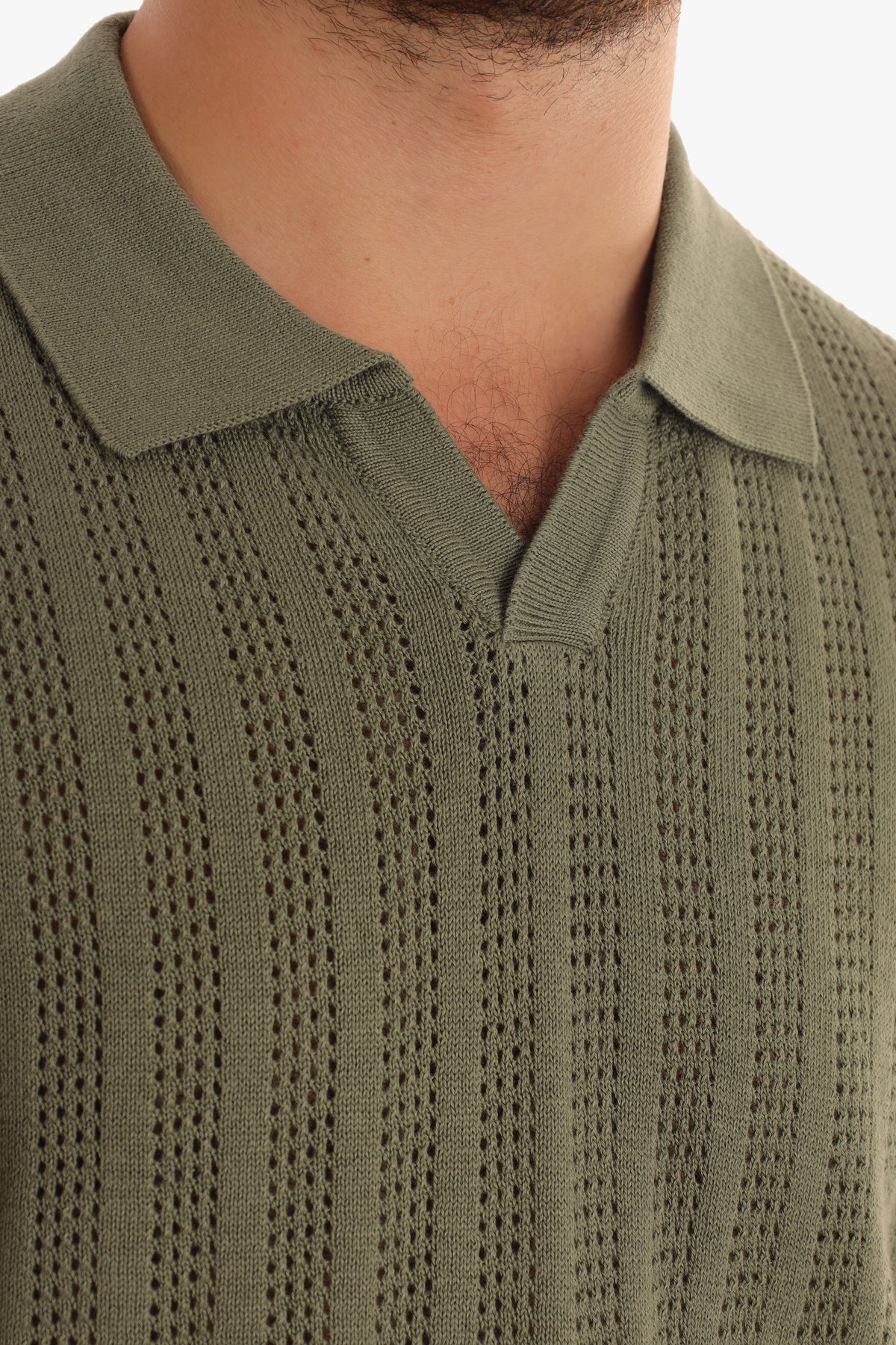 Olive Knit Polo T-shirt