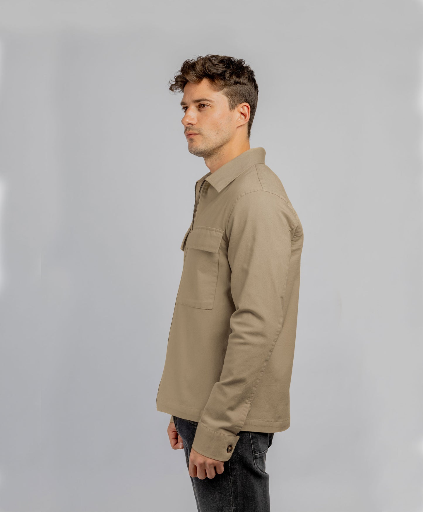 Dark Beige Worker Jacket