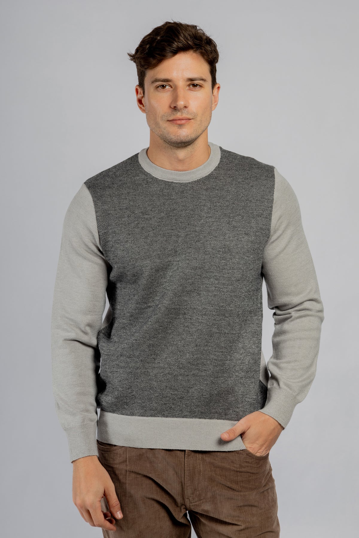 Storm Grey Crew Neck Pullover