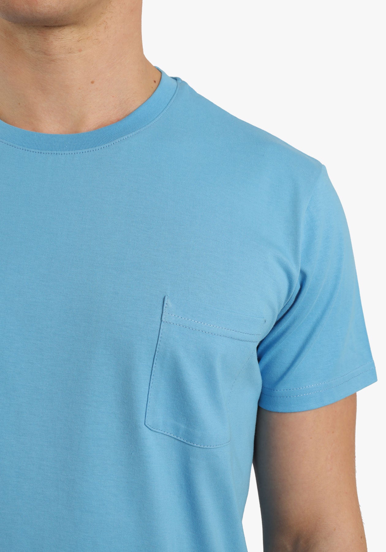 Blue Basic T-Shirt With Pocket