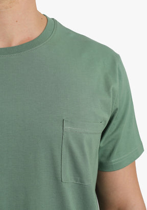 Olive Green Basic T-Shirt With Pocket