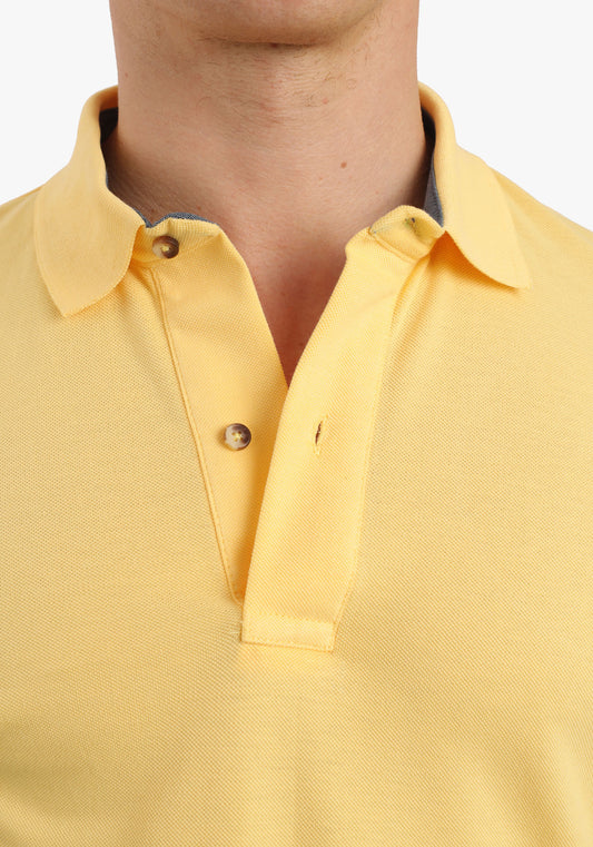 Two Buttons Yellow Classic Polo