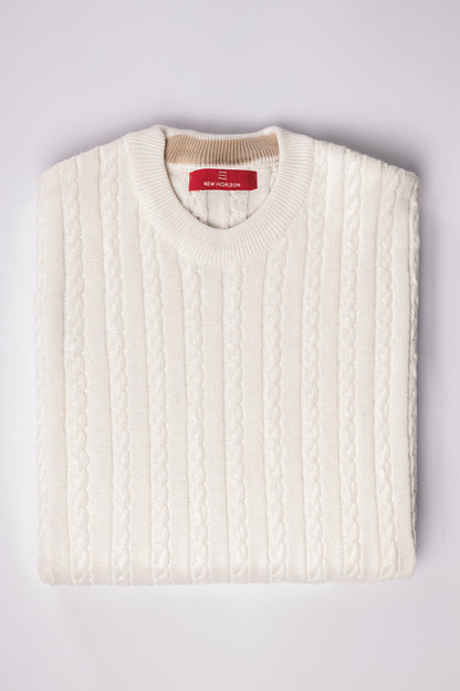 Off-White Cable Knit Pullover