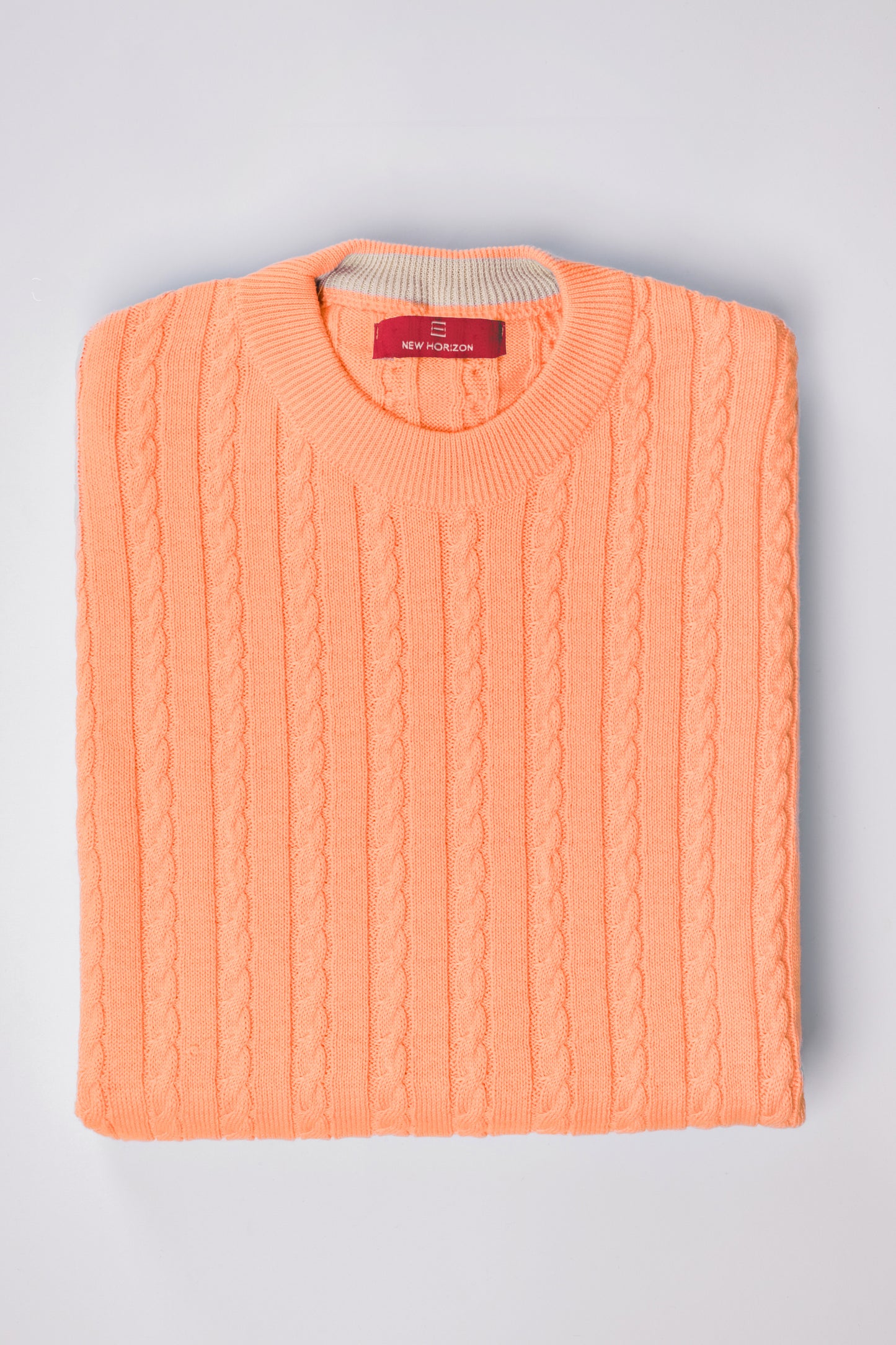 Orange Cable Knit Pullover