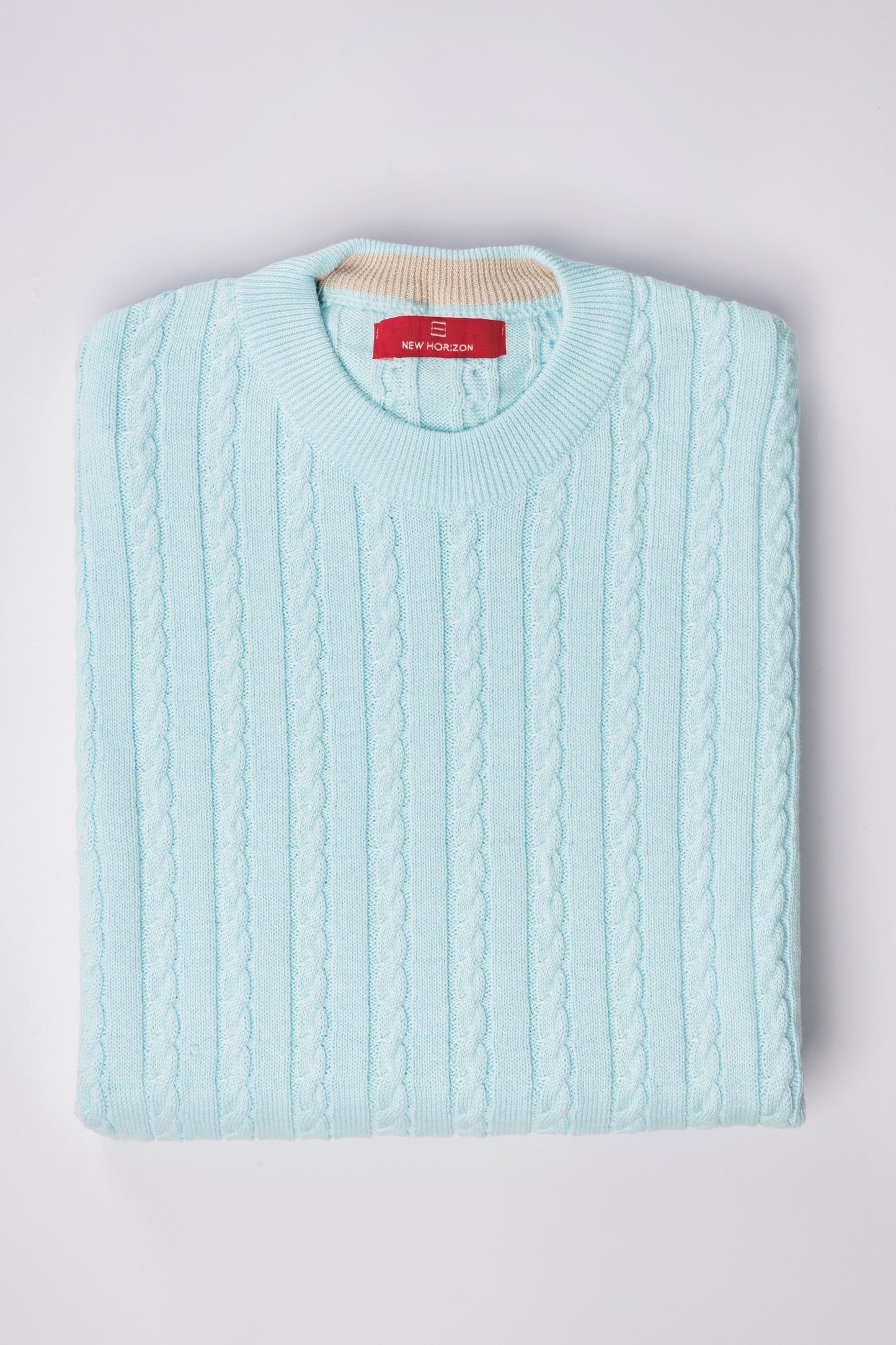 Turquoise Cable Knit Pullover