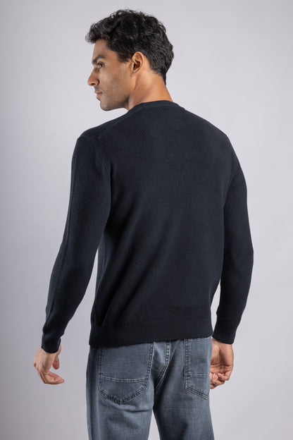 Navy Casual Knitted Pullover