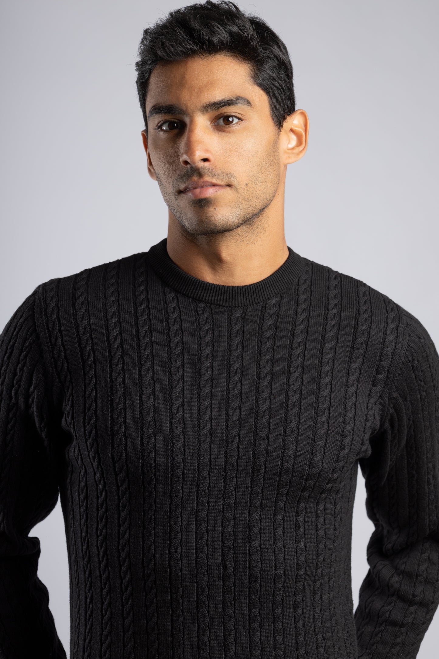 Black Cable Knit Pullover