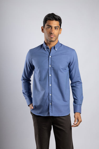 Royal Blue Plain Oxford Shirt