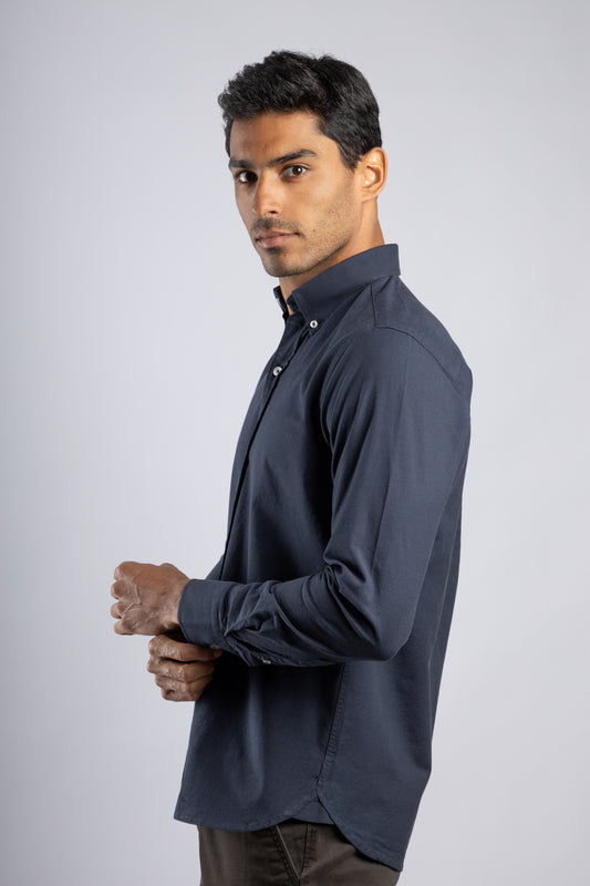 Dark Navy Plain Oxford Shirt