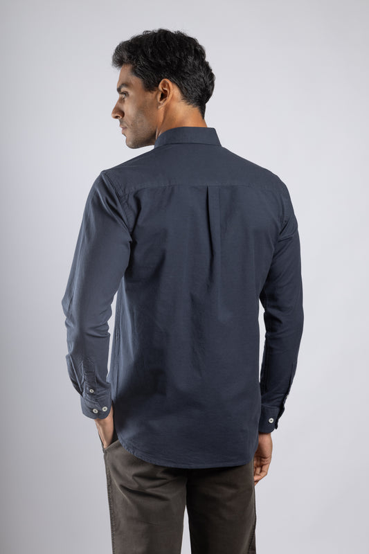 Dark Navy Plain Oxford Shirt