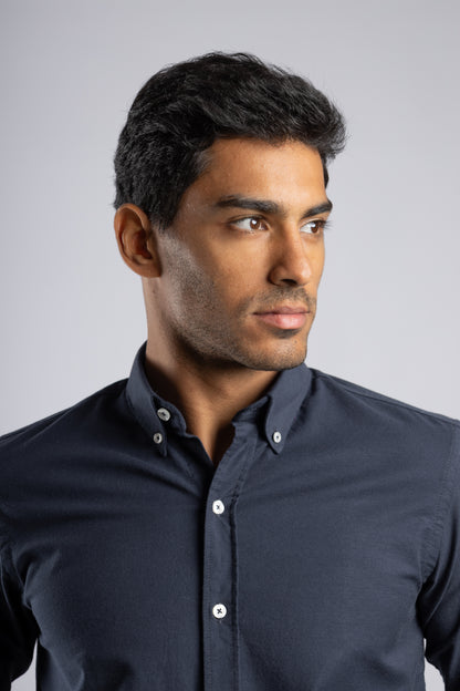 Dark Navy Plain Oxford Shirt