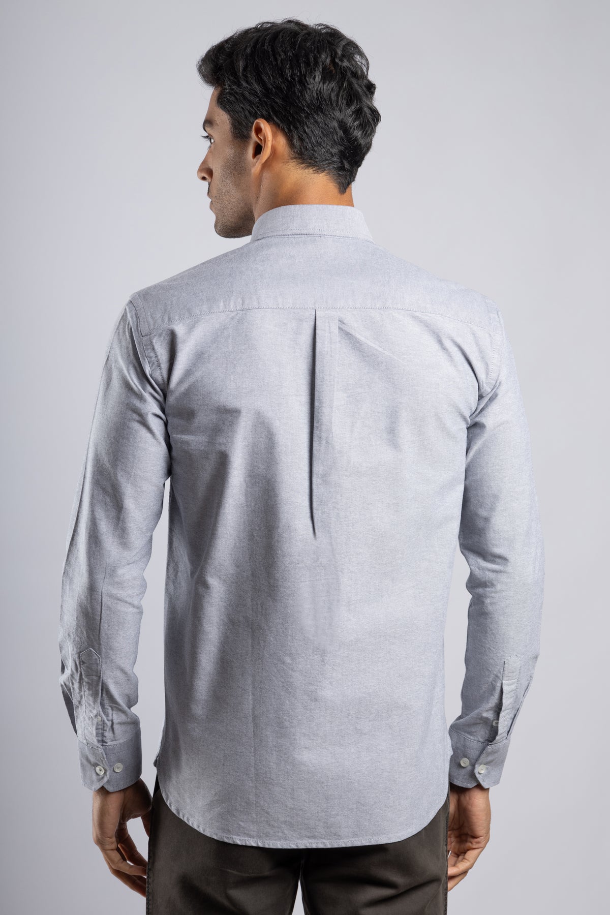 Light Grey Plain Oxford Shirt