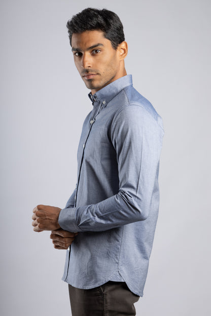 Navy Plain Oxford Shirt