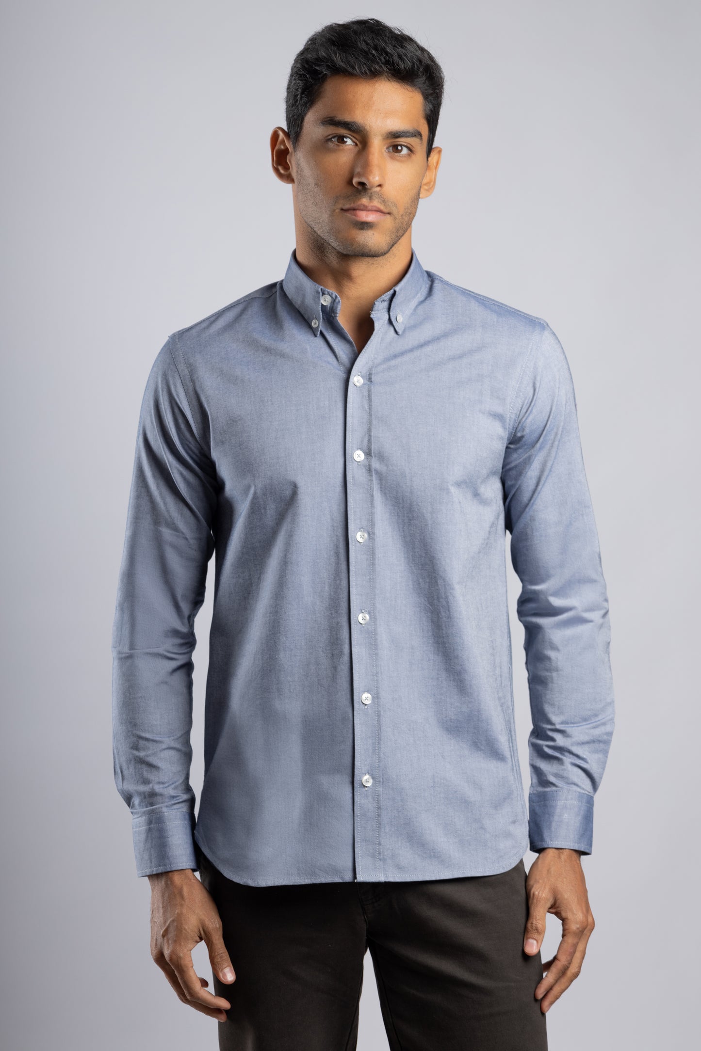 Light Blue Plain Oxford Shirt