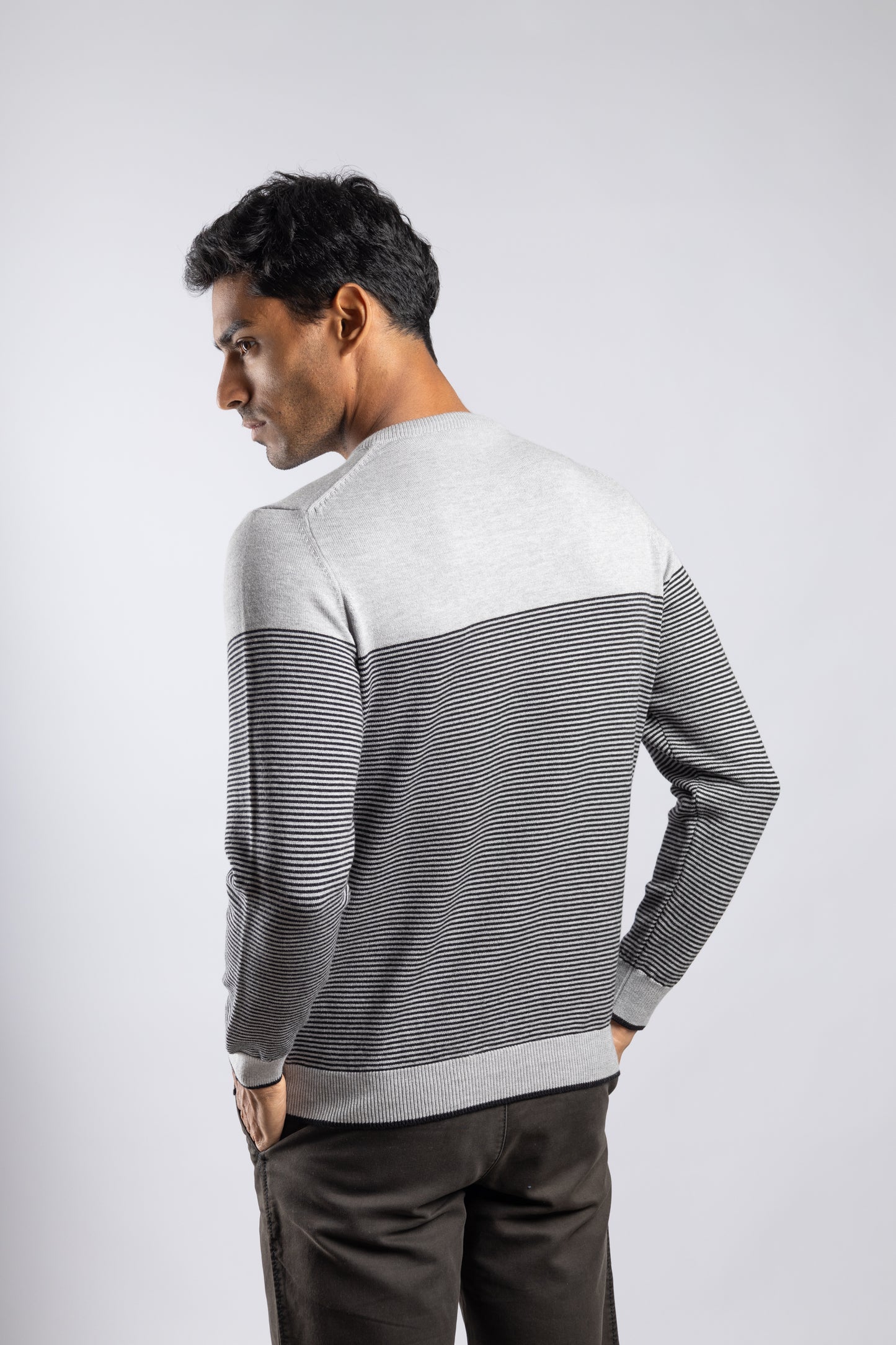 Light grey striped pullover