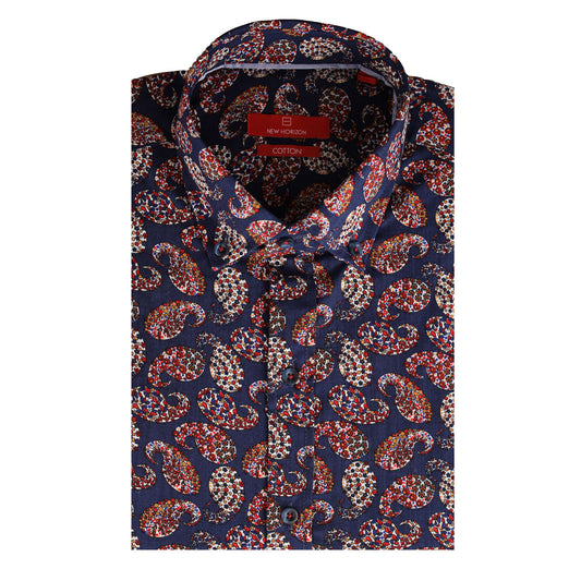 Printed long sleeves cotton shirt