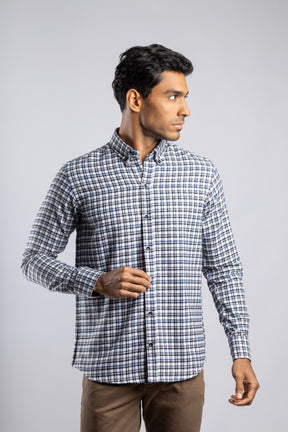 Checkered Long Sleeves Cotton Shirt