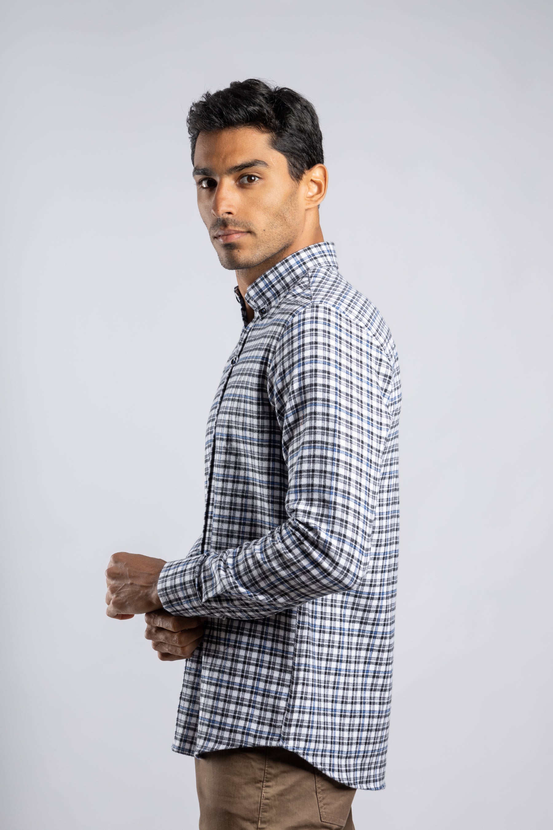 Checkered Long Sleeves Cotton Shirt