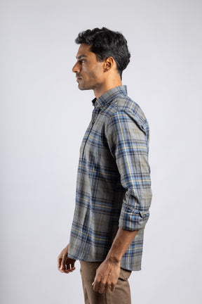 Checkered Long Sleeves Cotton Shirt