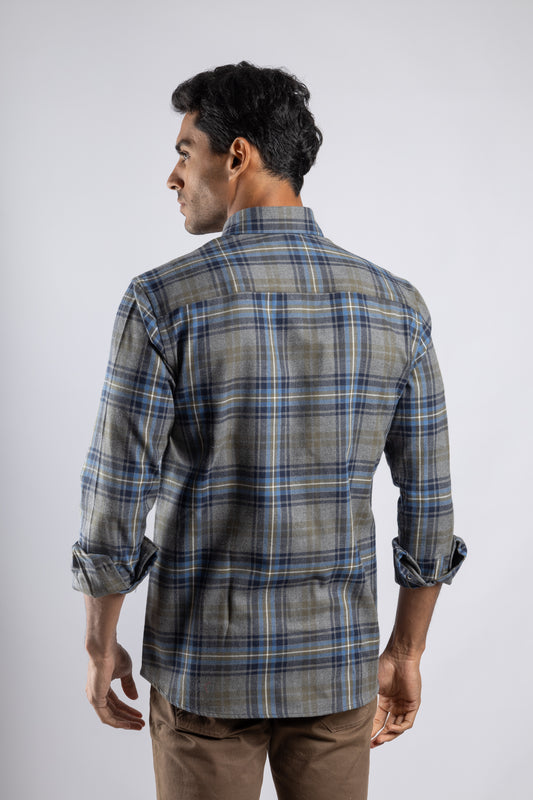 Checkered Long Sleeves Cotton Shirt