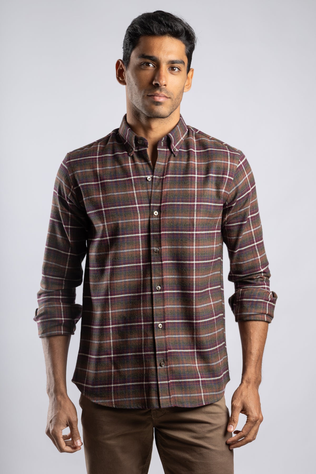 Checkered Long Sleeves Cotton Shirt