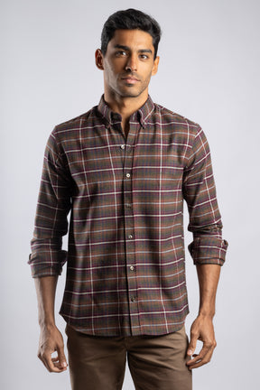 Checkered Long Sleeves Cotton Shirt