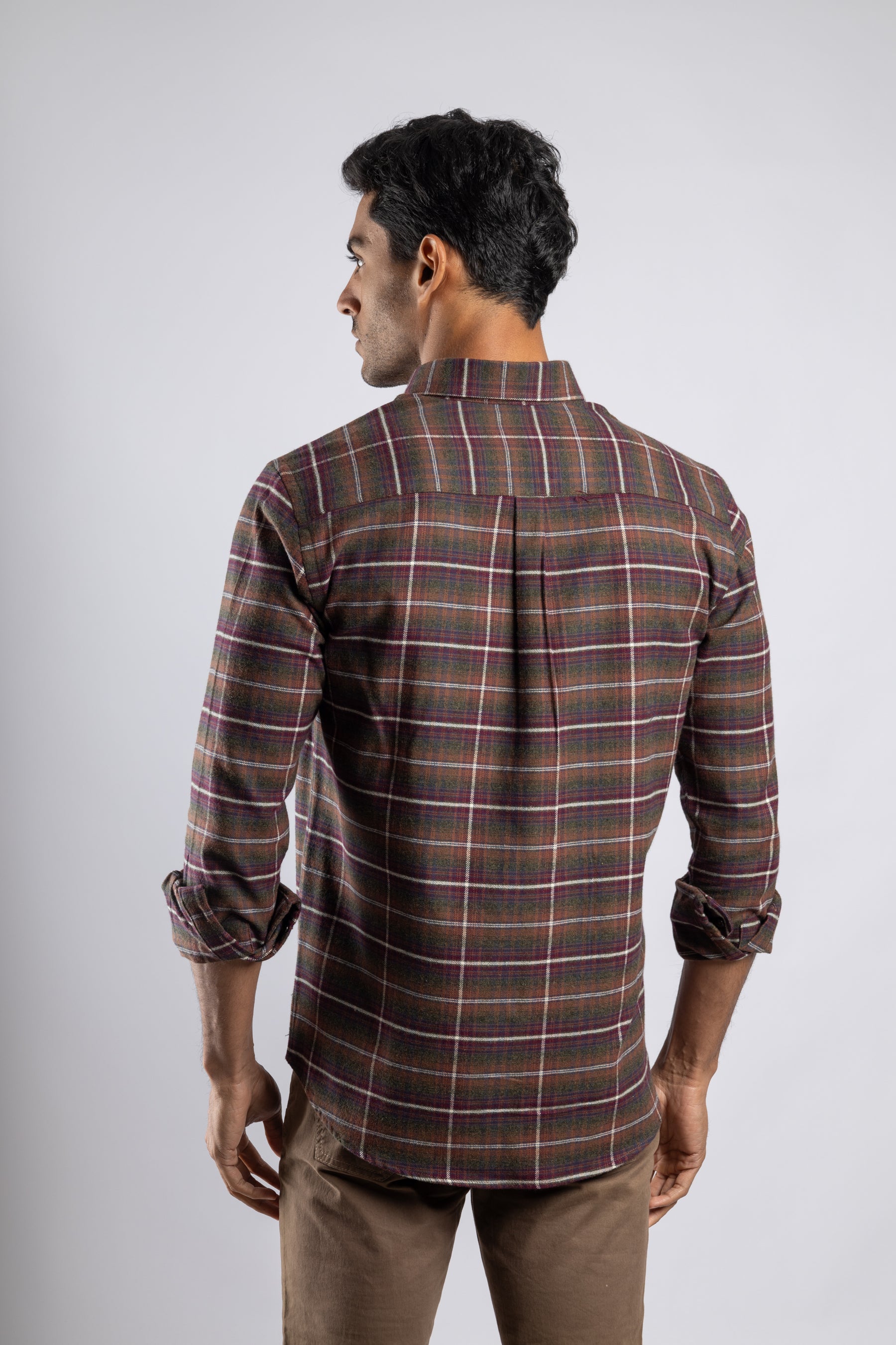 Checkered Long Sleeves Cotton Shirt