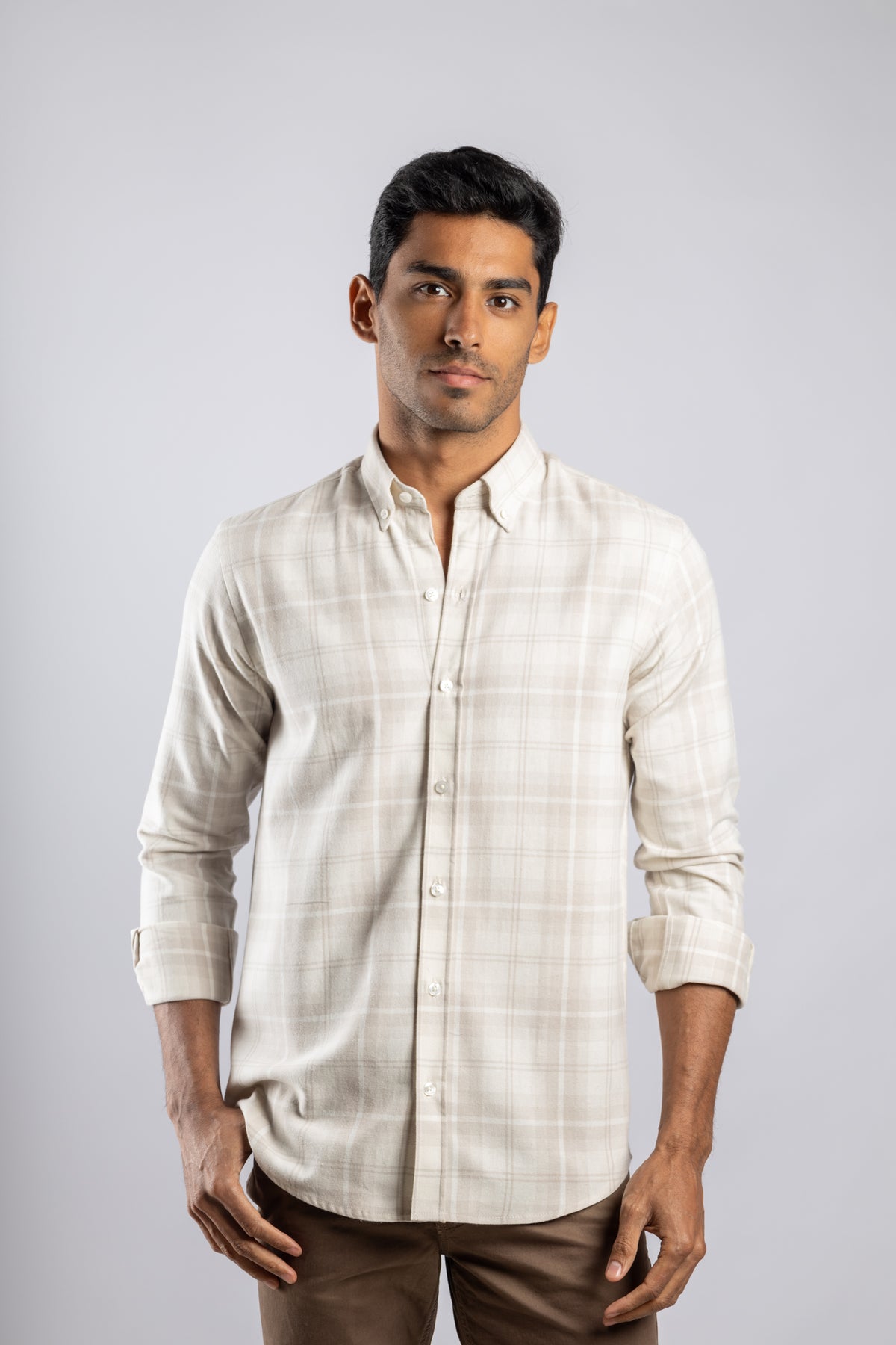 Checkered Long Sleeves Cotton Shirt