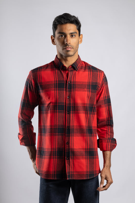 Checkered Long Sleeves Cotton Shirt