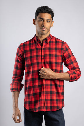 Checkered Long Sleeves Cotton Shirt