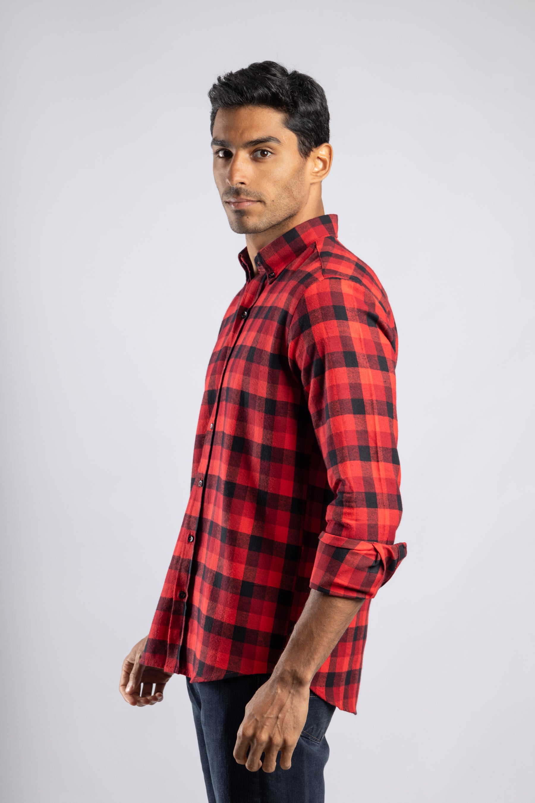 Checkered Long Sleeves Cotton Shirt