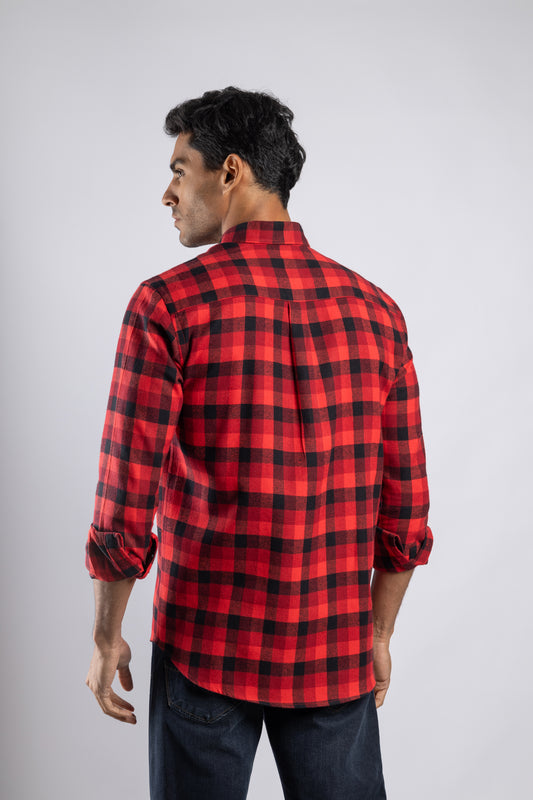 Checkered Long Sleeves Cotton Shirt